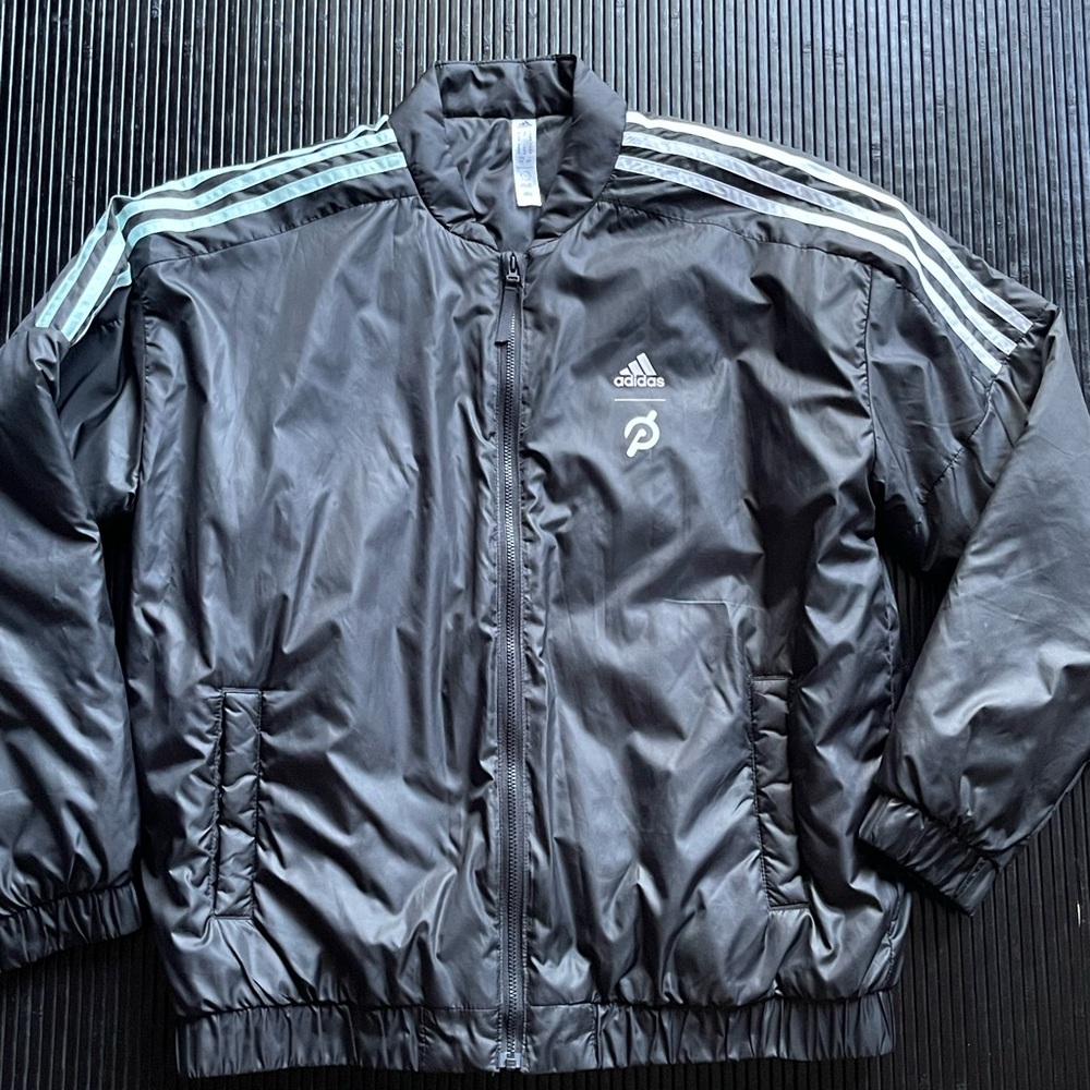 Adidas x peloton Black Windbreaker with White Accents
